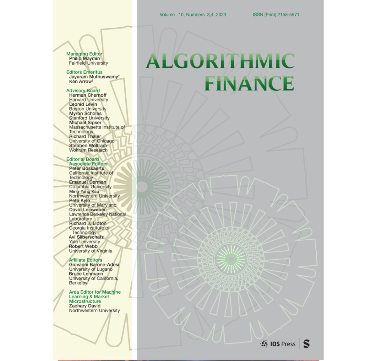 Algorithmic Finance Cover