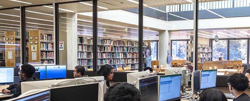 View of library from Bloomberg Lab