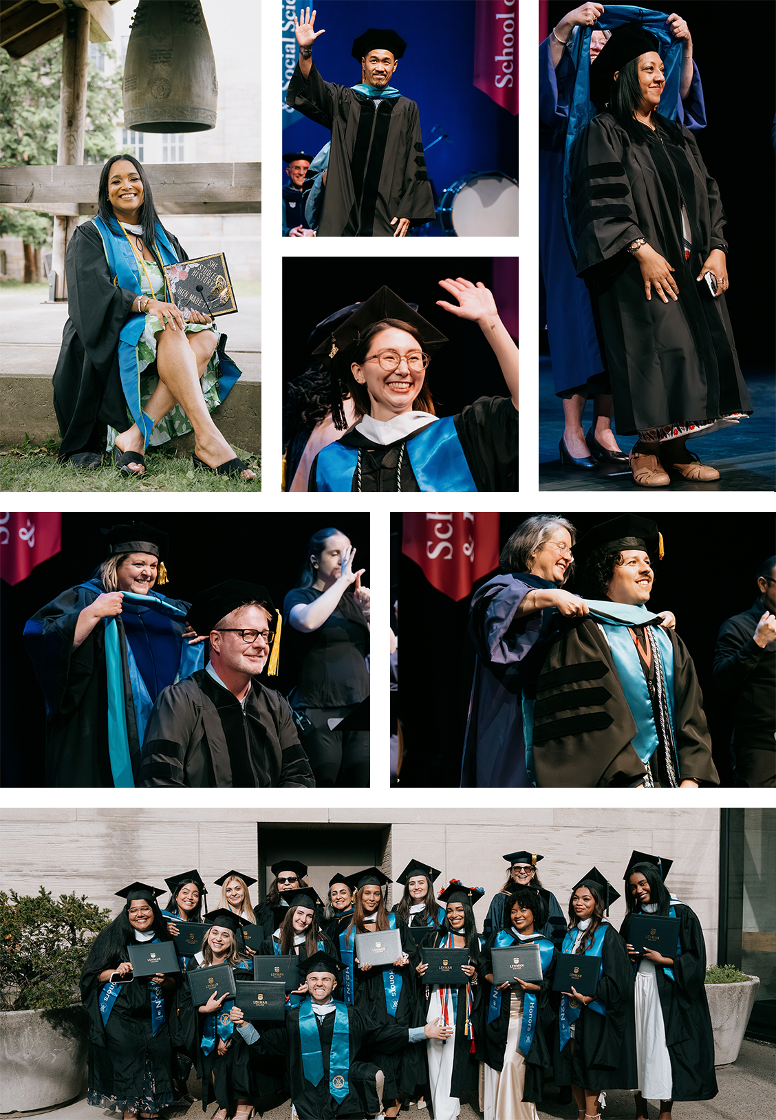 Collage of Lehman's first doctoral graduates