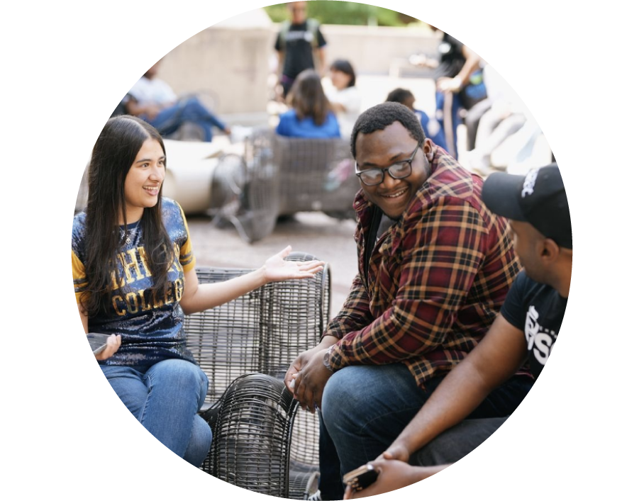 Image of happy students on campus