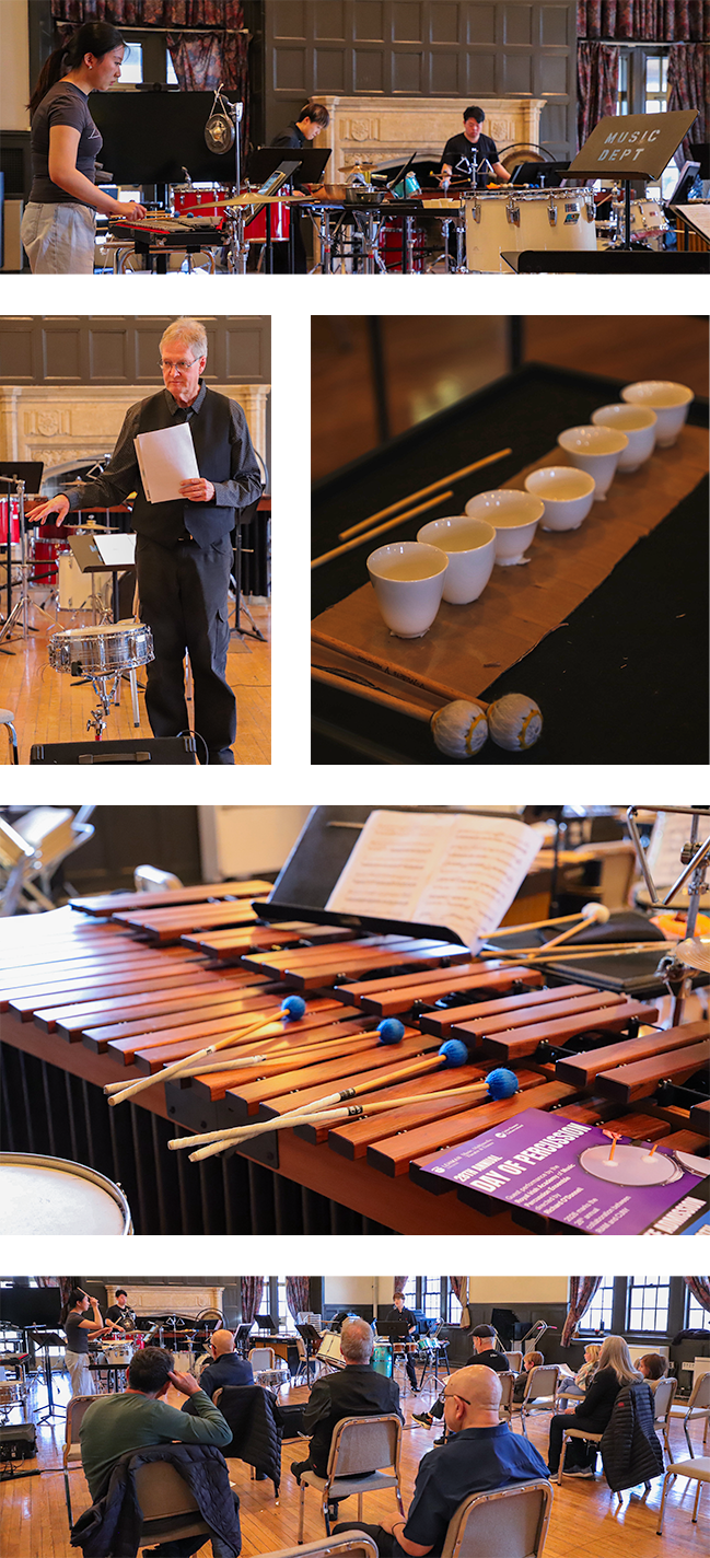 Photo collage of percussion ensemble