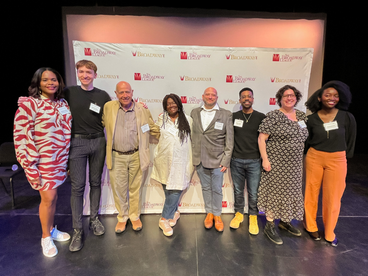 Group Photos of attendees at an information and networking event geared toward offstage theatrical and performing arts careers