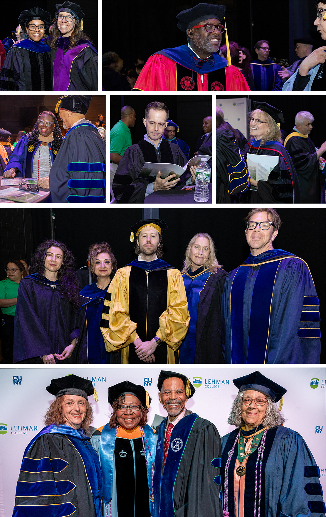 Photo collage of faculty in commencement robes