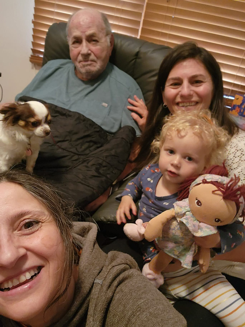 Shockett Family Selfie including adorable child and adorable dog