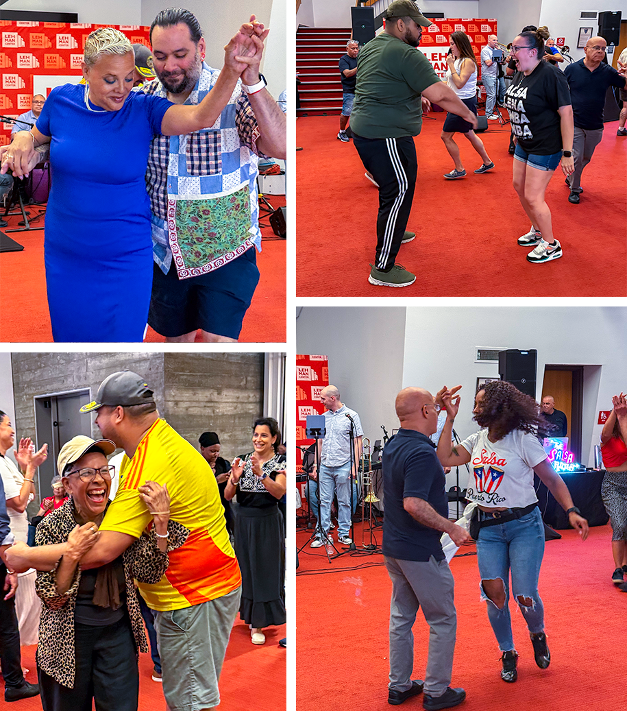 Collage of dancers at Salsa under the stars
