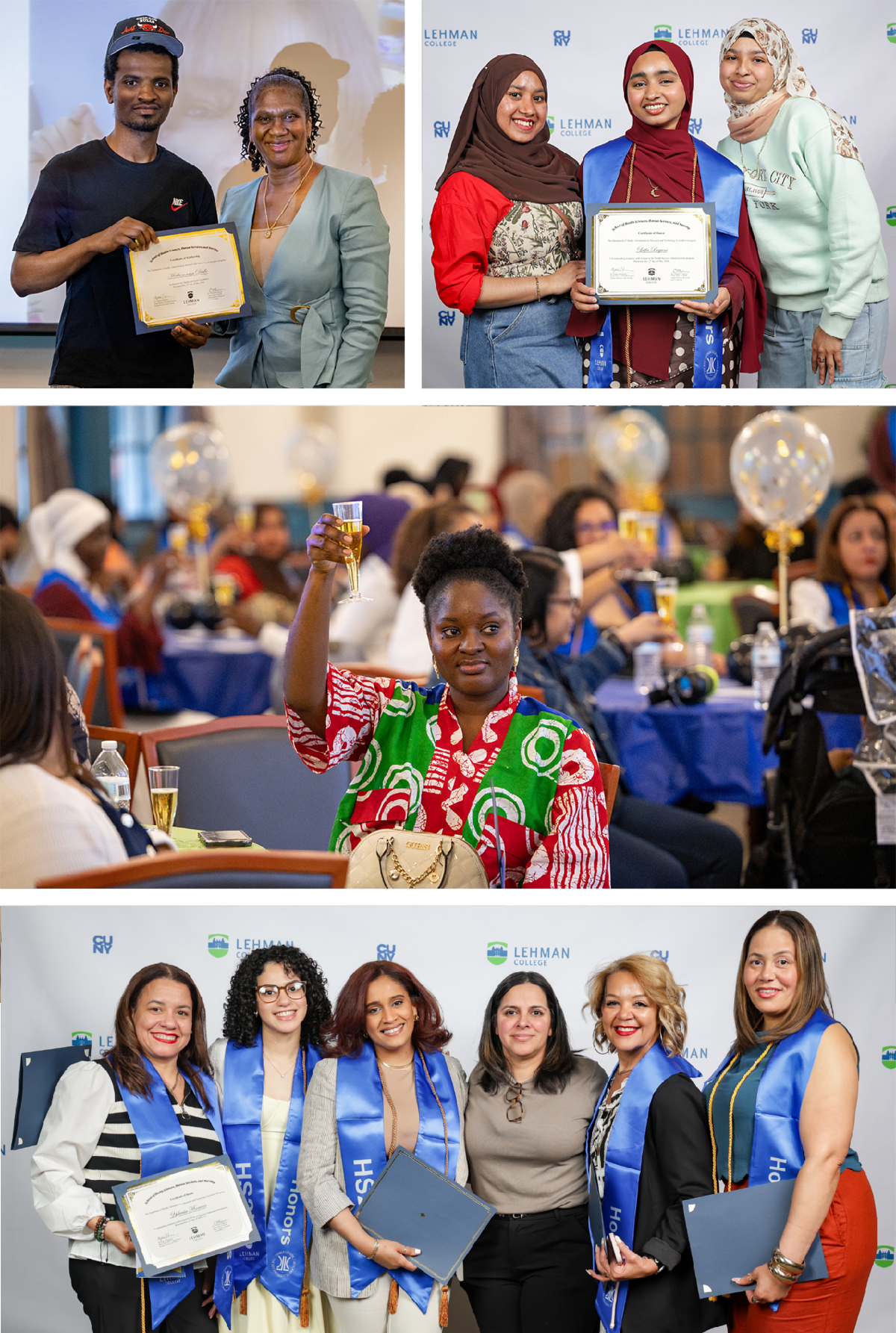 Collage of Health Students at awards ceremony