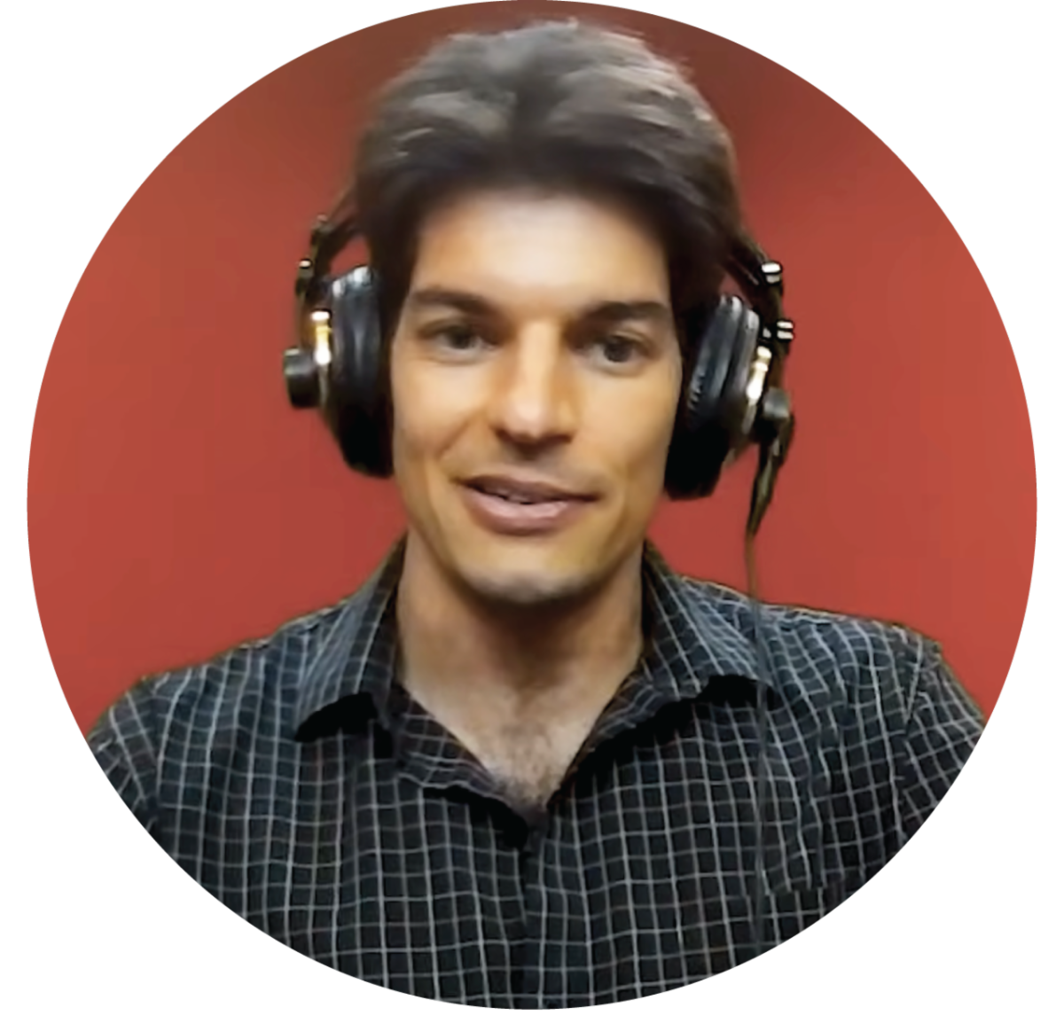 Thumbnail: Oberlin Talks on the Podcast wearing headphones