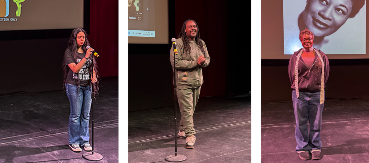 tryptic of students auditioning