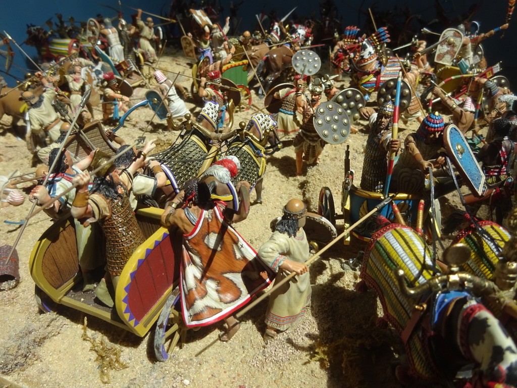Ancient Near Est battle scene with figurines
