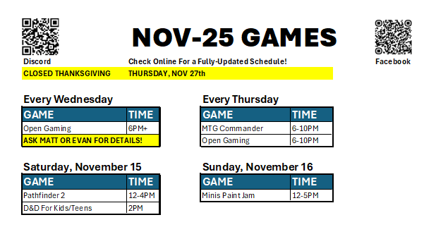 Nov-25 Games