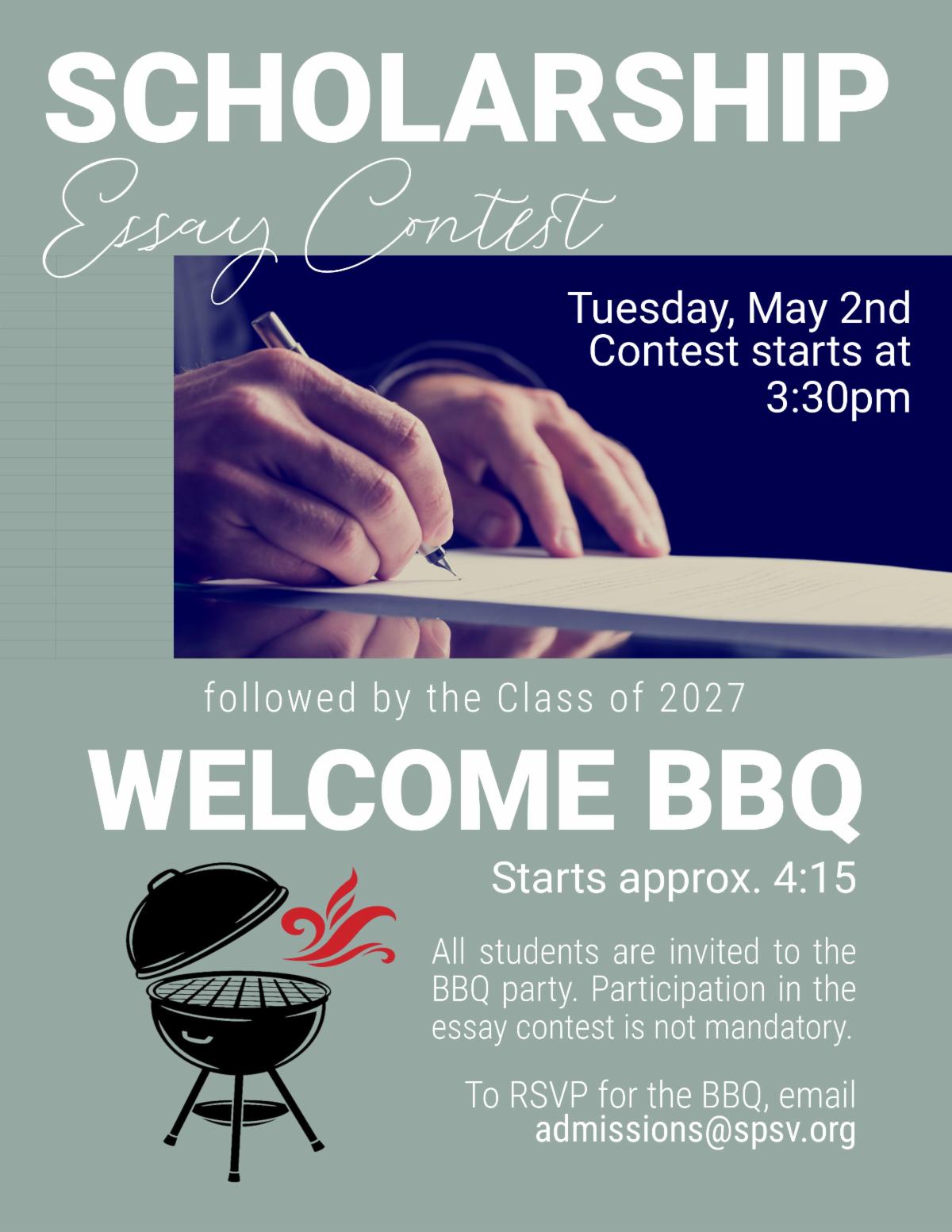Class of 2027 BBQ and Scholarship Essay Contest