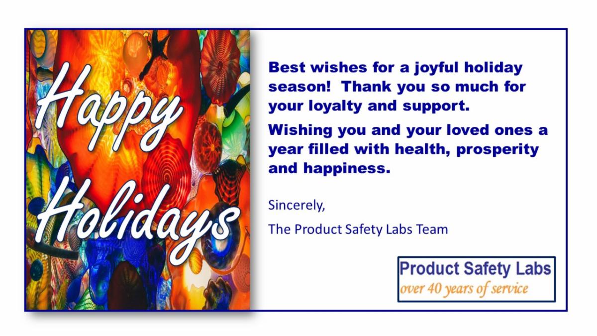 Happy Holidays from Product Safety Labs