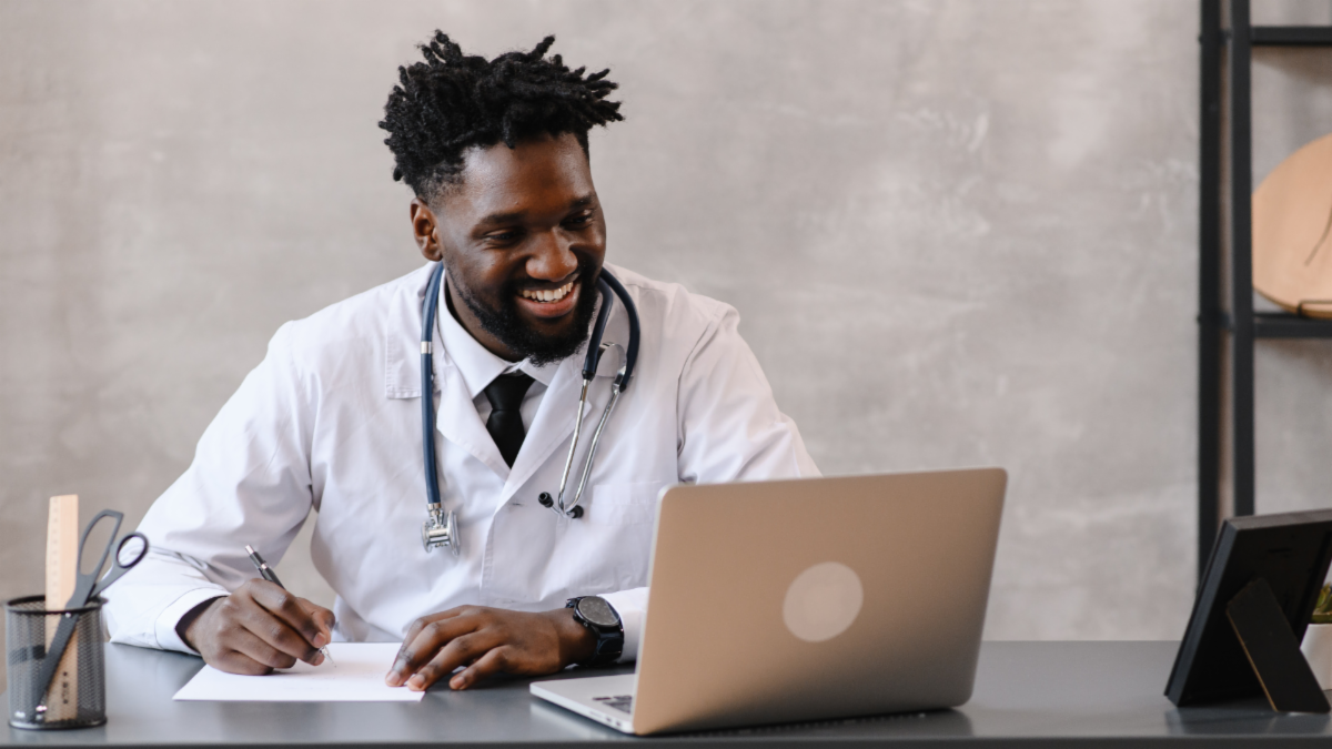 doctor on laptop