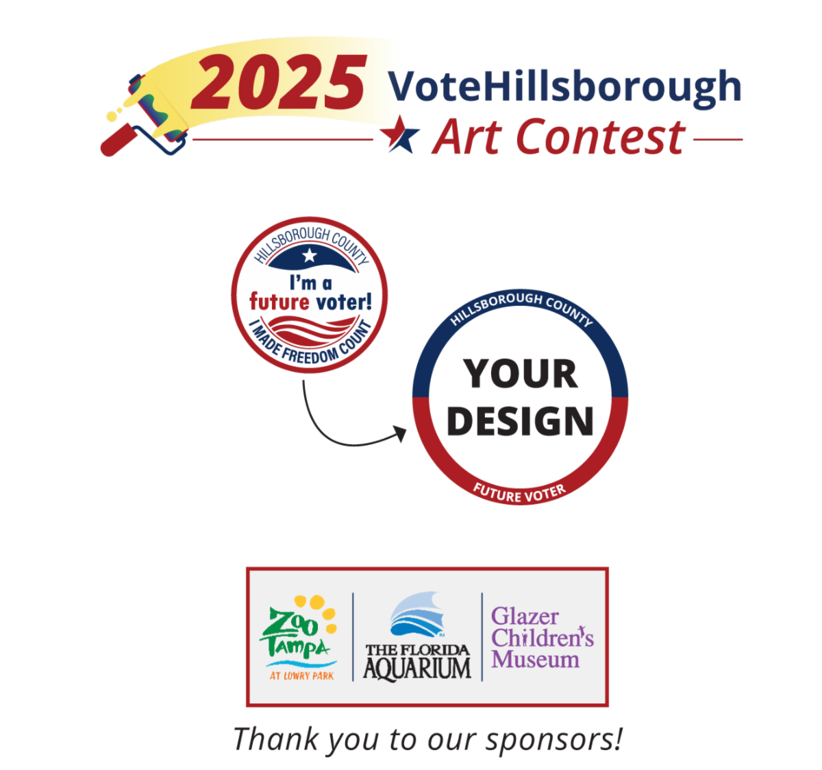 art contest logo with design and sponsor images