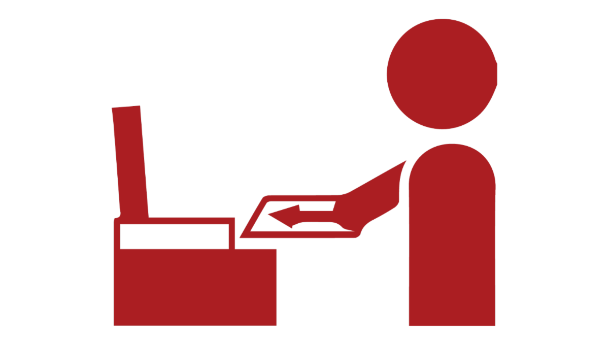 election day icon red with margins