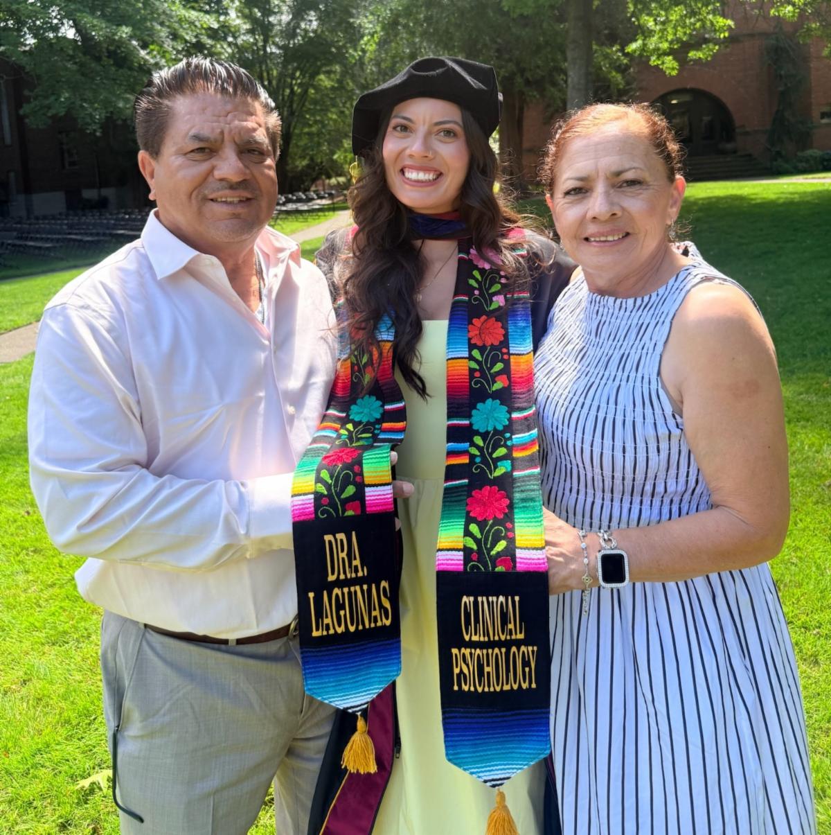 Melissa-Ann Lagunas with her parents