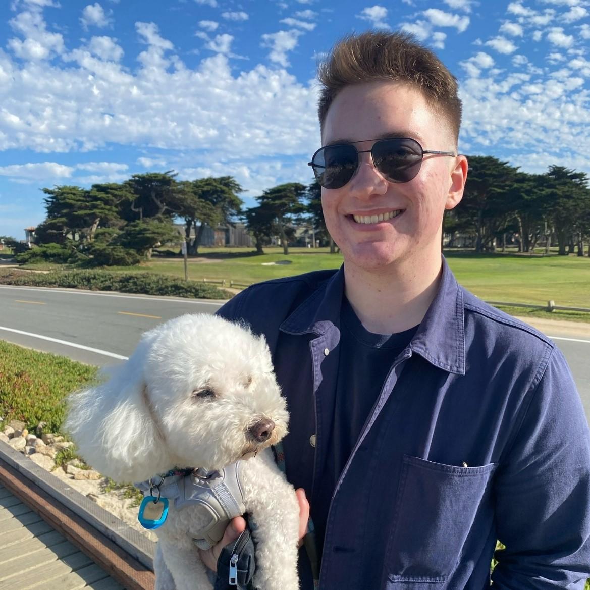 Sam Minard with his dog