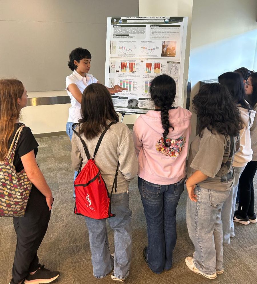 Andrea presents to students from TJ Owens Academy