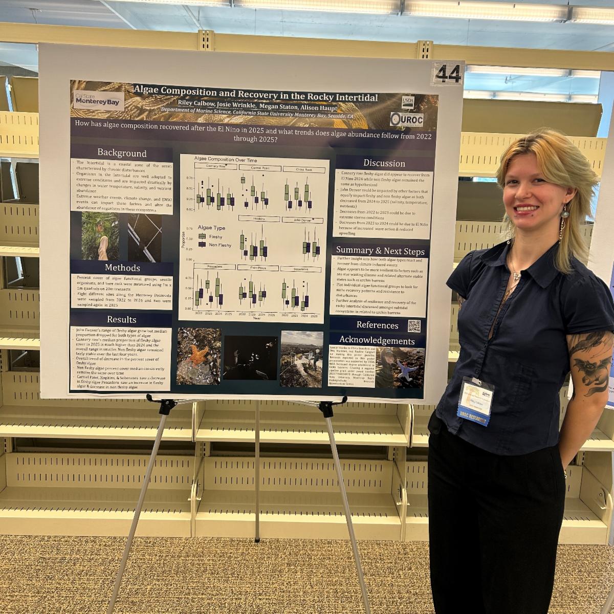 Riley Calbow presenting her poster