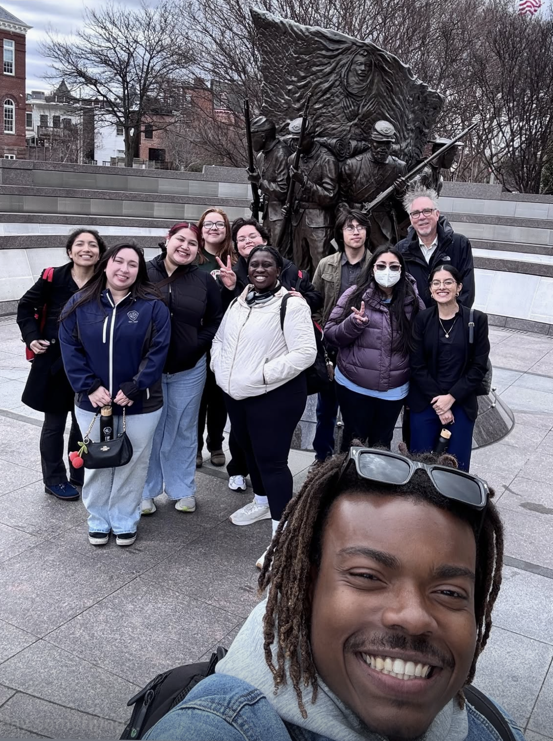selfie of students visiting University of Maryland