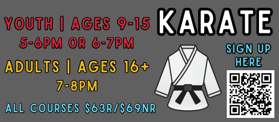 Youth and Adult Karate Classes available for summer