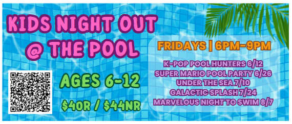 Kids Night Out at the Pool summer themes 