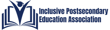 Inclusive Postsecondary Education Association logo with a person with a grad cap and a pile of books