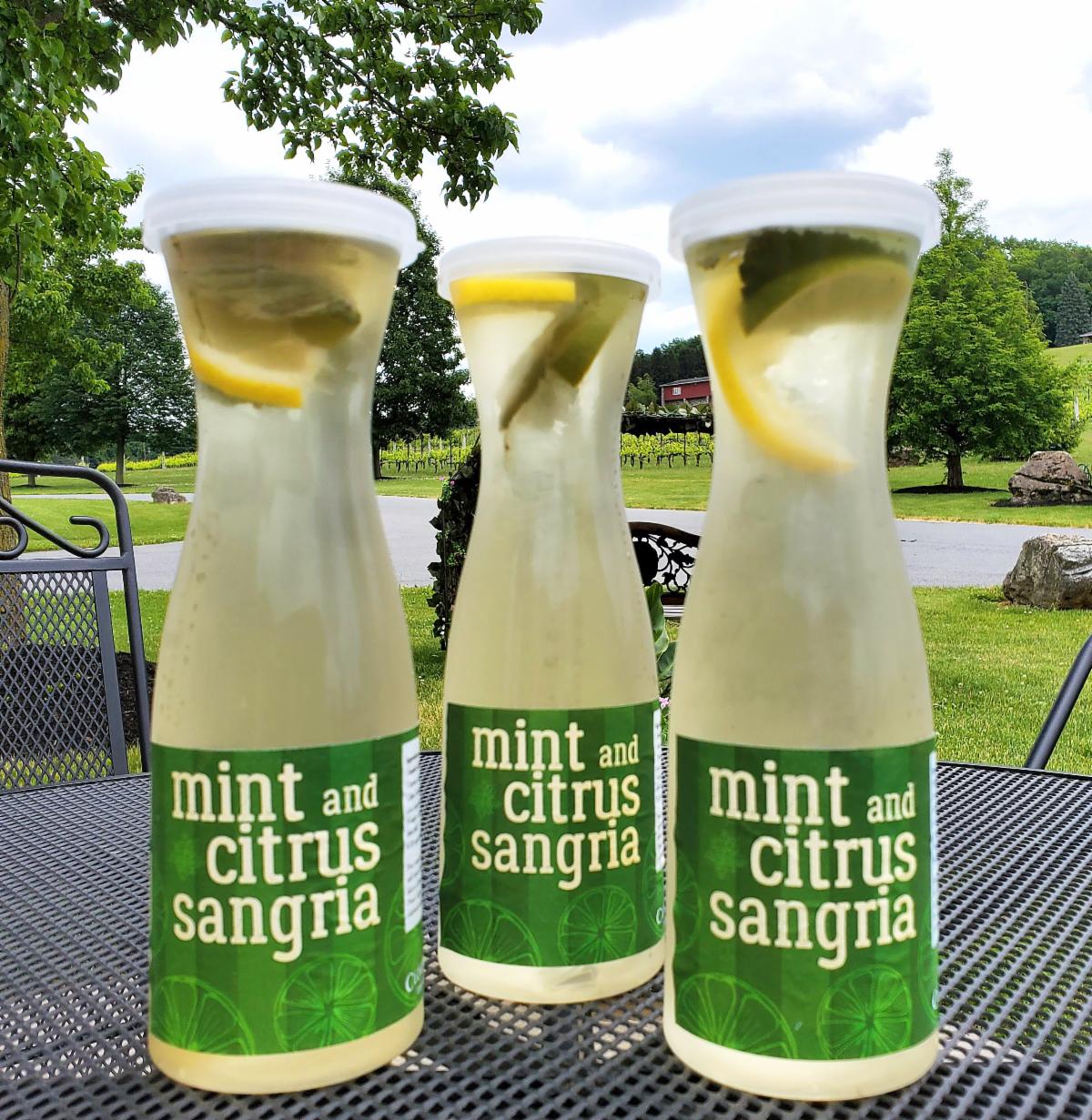 carafes of Mint + Citrus Sangria
