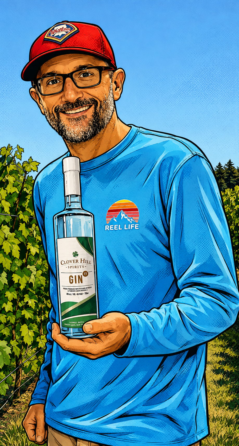 Comic-style image of Mike Keller, host of Mornings with Mike on WEEU 830AM radio
