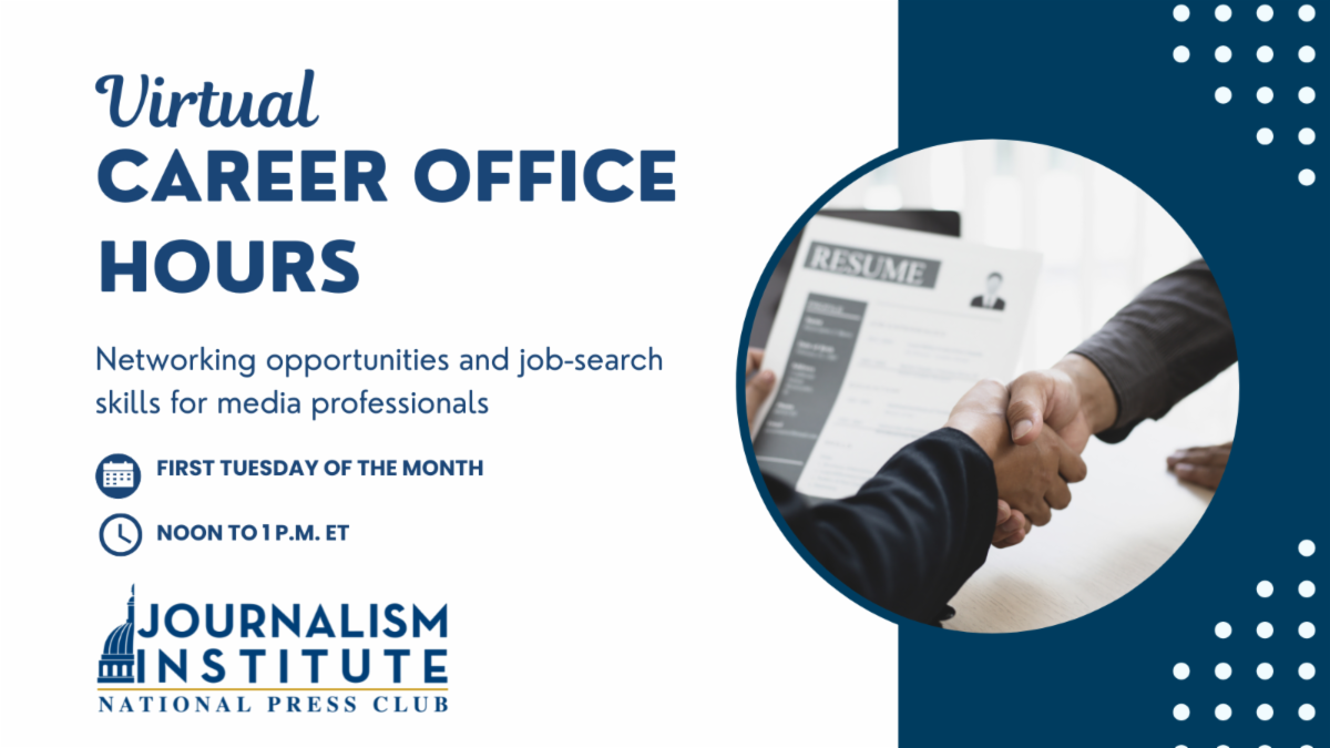 Free career office hours Networking opportunities and  job search skills for media professionals