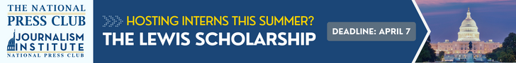 Is your newsroom hosting interns? Share the Lewis Scholarship with your applicants. Free housing + stipend. Deadline for summer interns is April 7, 2024.