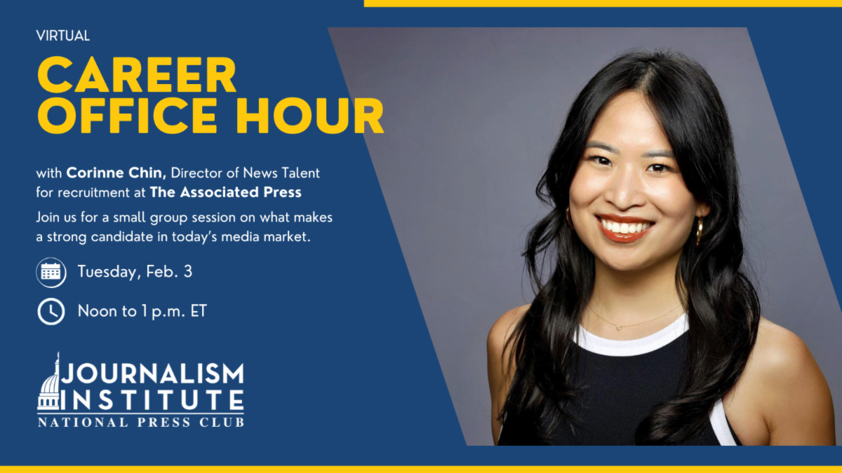 Career office hour on February 3 with Corinne Chin of The Associated Press 