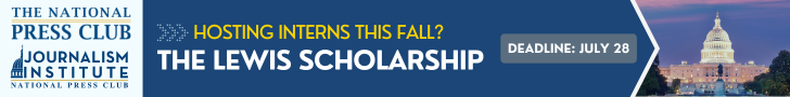 Is your newsroom hosting interns this fall? Share the Lewis Scholarship with your applicants. Free housing + stipend. Deadline for summer interns is July 28, 2024.