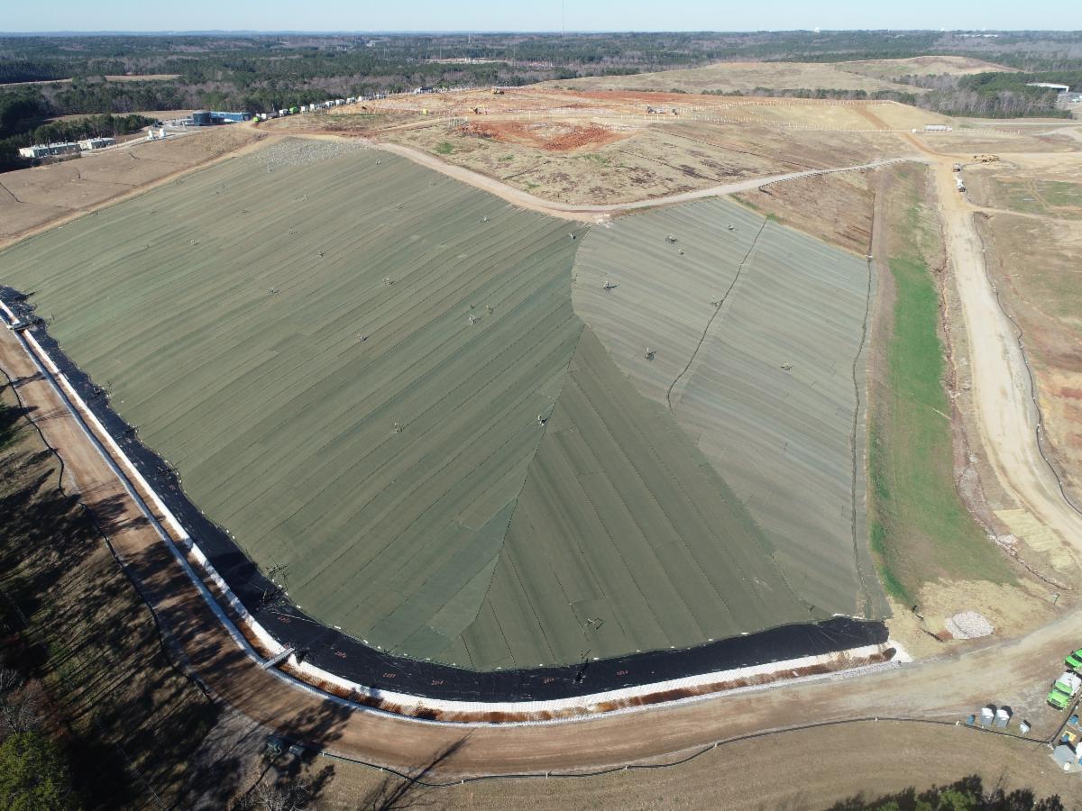 Aerial view of landfill