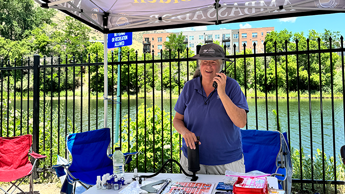 creek with water running and lush green