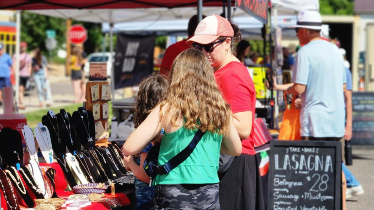 People at a farmers market