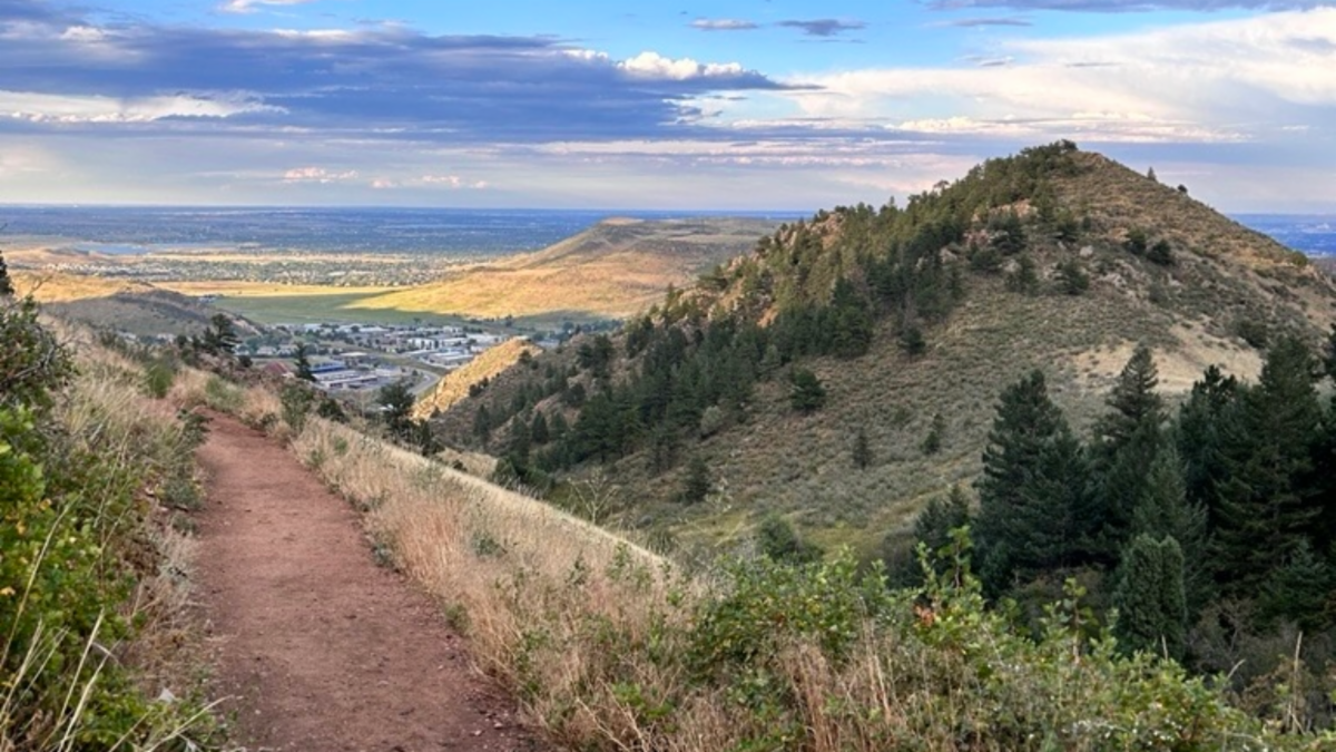 A hill outside Golden at sunset