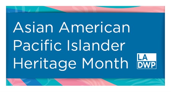 A graphic with a blue background and text that reads Asian American Pacific Islander Heritage Month