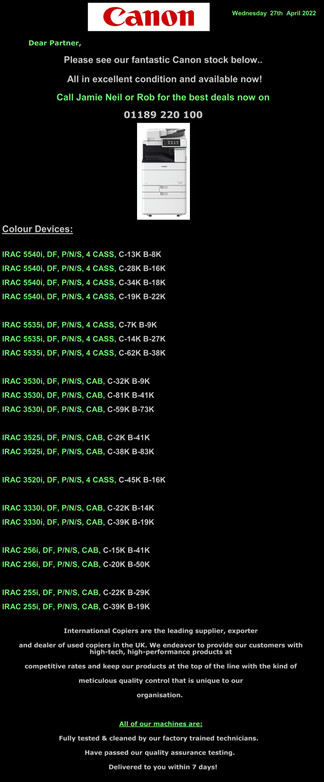 Latest Canon Devices not to be missed from International Copiers