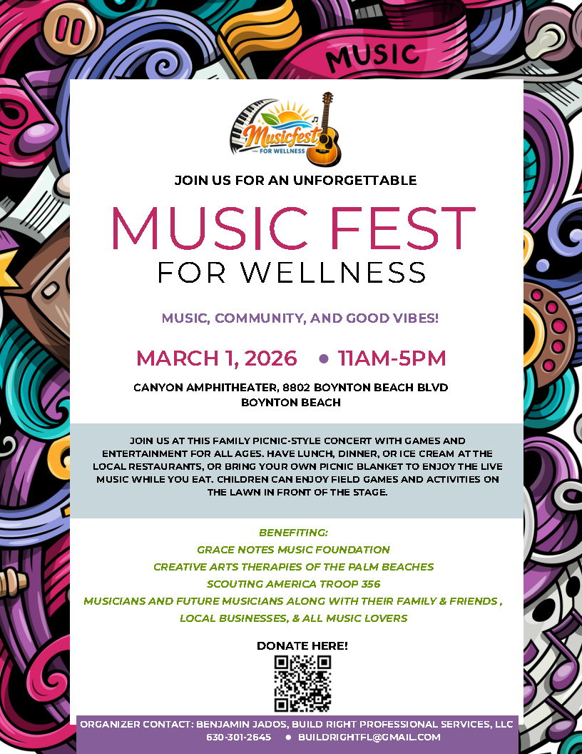 music fest for wellness event flyer