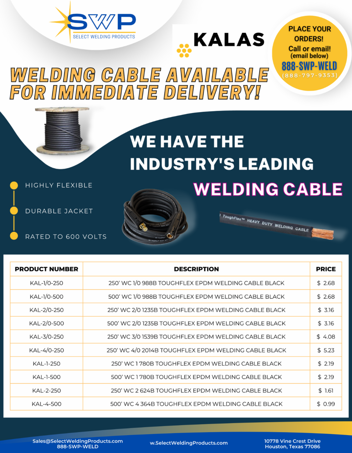 The Best Price Everyday On USA Made Welding Cable!