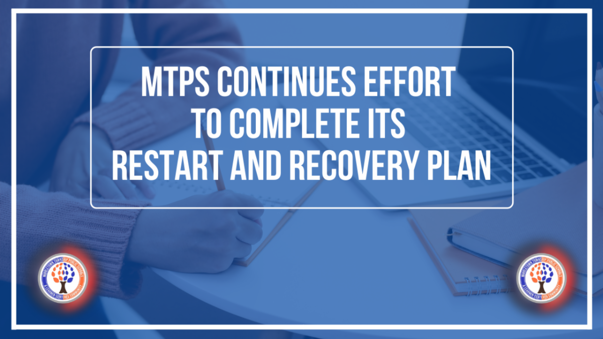 This is a headline card that reads MTPS Continues Effort to Complete its Restart and Recovery Plan.