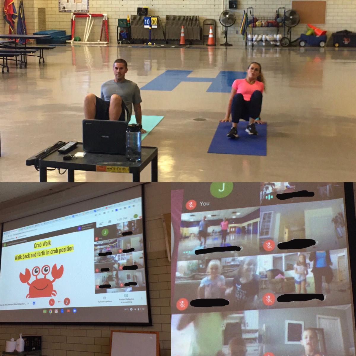 Harmony Elementary School physical education teachers Justin McGhee and Kristen DeSavino.