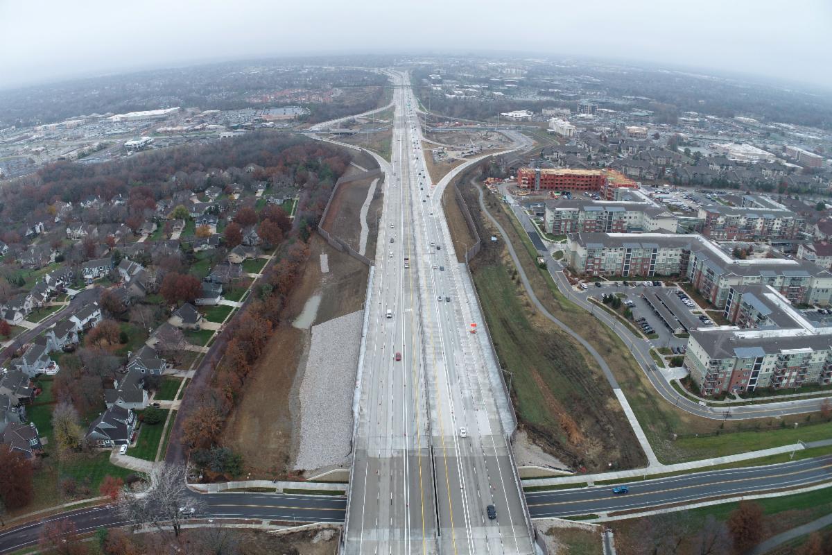 North-facing view of U.S. 69 and 135th Street in December 2025. 