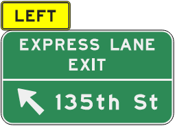 Advance express lane exit signage on US 69