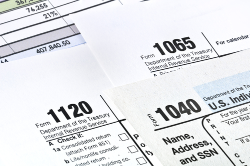 Tax forms 1040_1120_1065