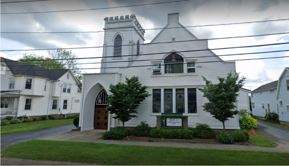 Photo of the front of the ABBE Reformed Church. 