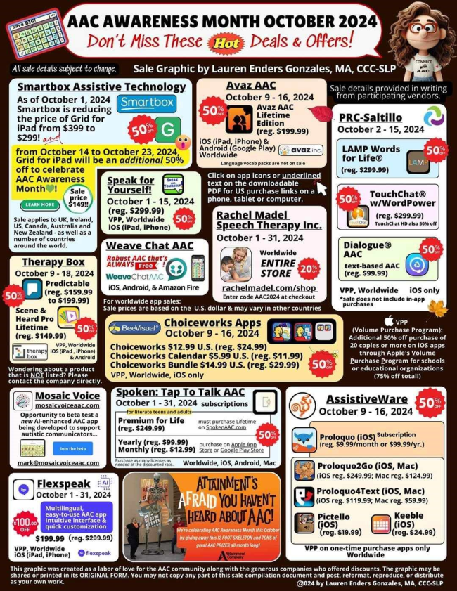 AAC Awareness month october 2024 sale flier