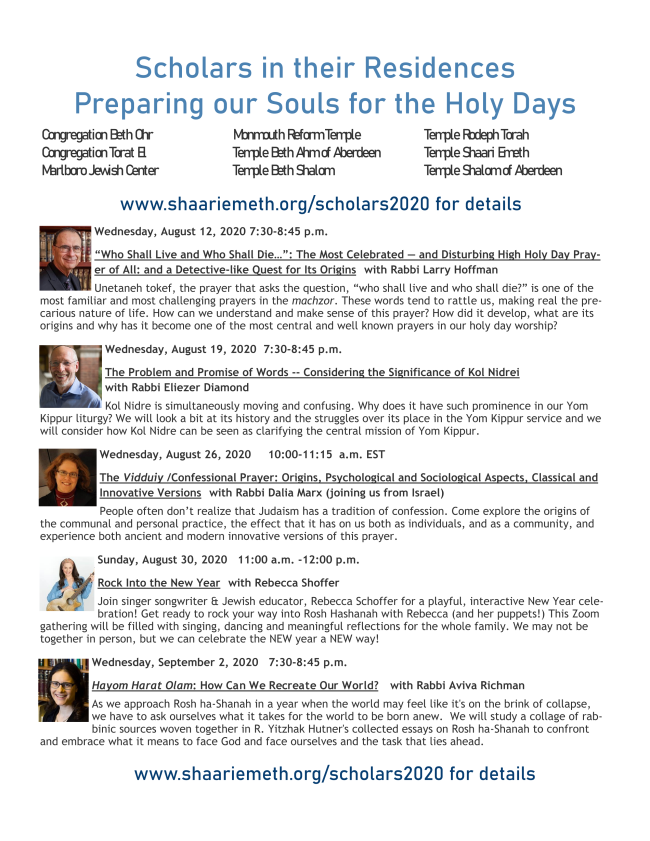 This Week's Event Email Monmouth Reform Temple