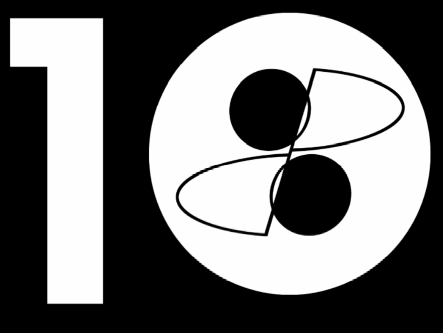 Black and white image of the number "10"